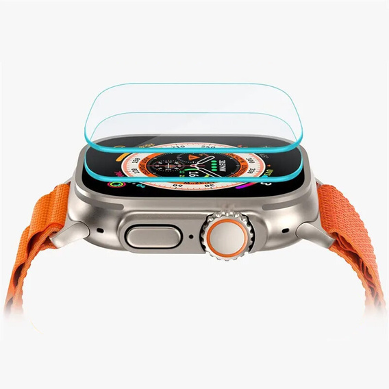 2x edzett üveg ERBORD rögzítőkerettel az Apple Watch Ultra 1/2/3 49mm-es órájához