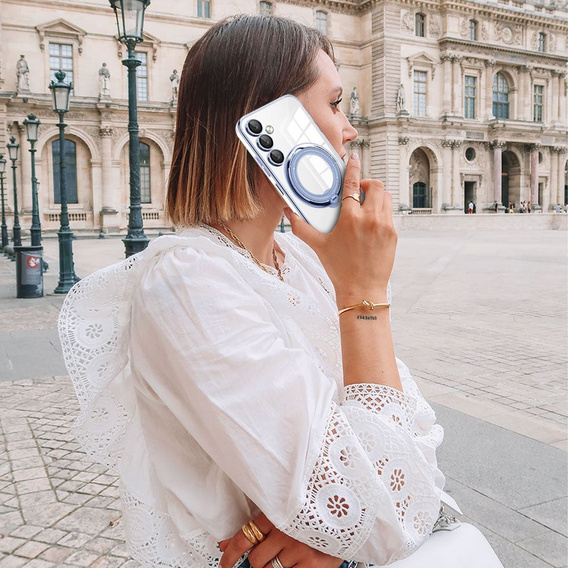 Mágneses tok Samsung Galaxy S25 készülékhez, MagSafe, kék