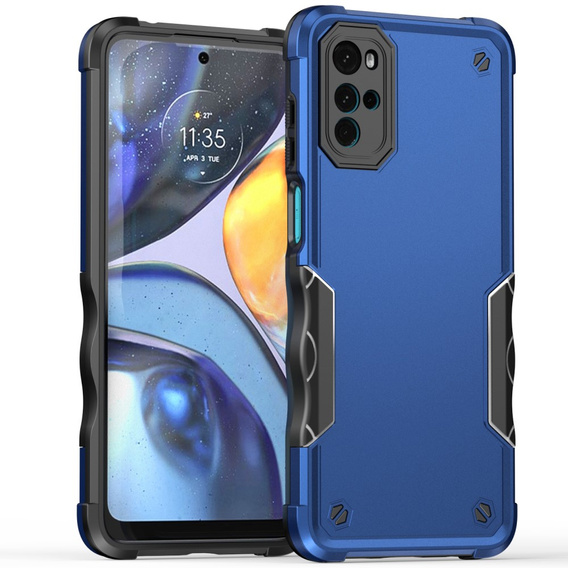 Páncélozott tok a Motorola Moto G22, Dual-Layer, kék