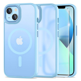 Tok iPhone 13-hoz, MagSafe, ERBORD Matt Case, kék + képernyőüveg