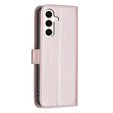 Pattintható tok a Samsung Galaxy S23 FE, BINFEN Wallet, rózsaszín rose gold + 9H üveg 