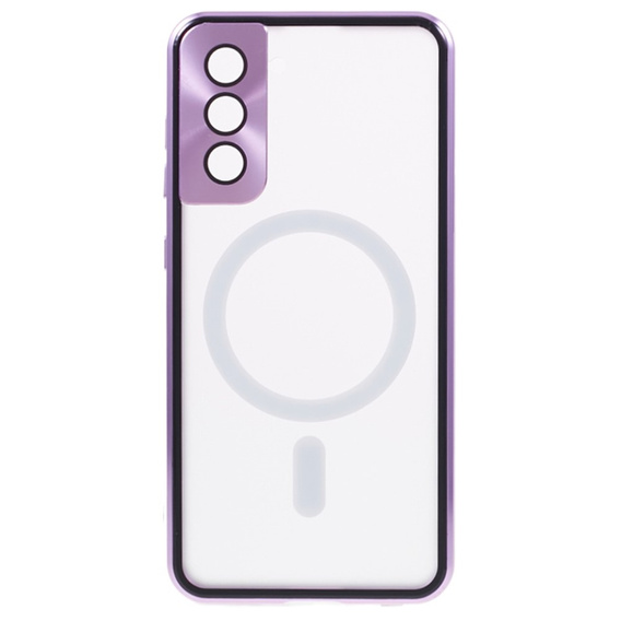 Magnetic Dual Glass MagSafe tok Samsung Galaxy S22, lila