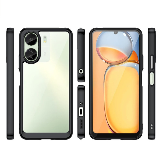 Telefontok a Xiaomi Redmi 13C / Poco C65, Fusion Hybrid, átlátszó / fekete