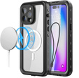 Vízálló tok iPhone 14 Pro, Redpepper, MagSafe-hoz, fekete