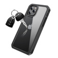 Tok iPhone 12/12 Pro készülékhez, Shockproof, fóliával, fekete