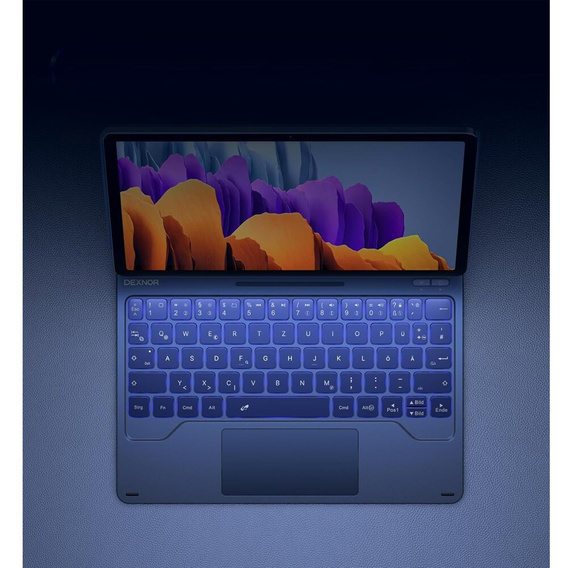 Billentyűzet tok Samsung Galaxy Tab S10 Lite / S10 FE / S9 FE / S9, Dexnor Magnetic Keyboard Touchpad, kék