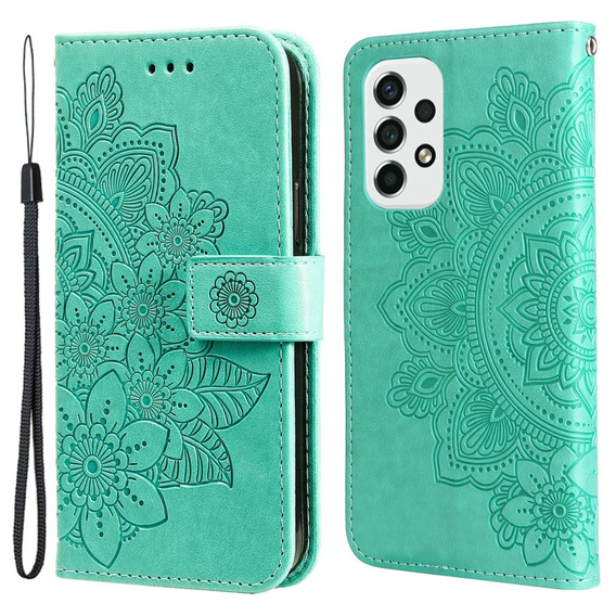 Pattintható tok a Samsung Galaxy A53 5G, Mandala Flower, zöld