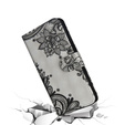 Pattintható tok a Xiaomi Redmi Note 8 Pro, Wallet flowers, fehér