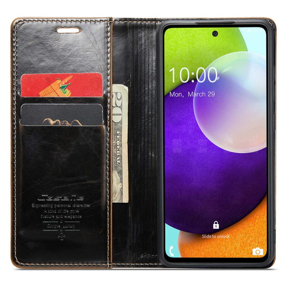 CASEME flip tok Samsung Galaxy A52/A52s, Waxy Textured, kávé