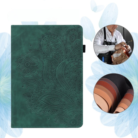 Pattintható tok Xiaomi Redmi Pad SE 11", flower, zöld