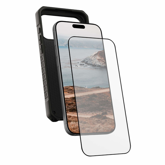 Urban Armor Gear edzett üveg iPhone 17 Pro Max készülékhez, Glass Shield, rögzítő kerettel
