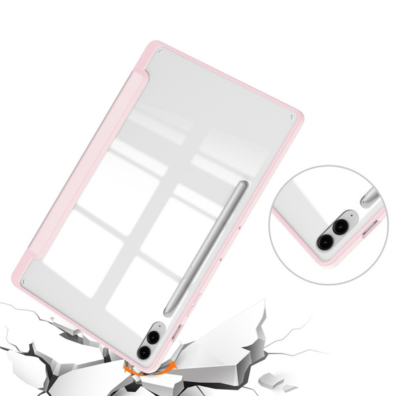 Tok Samsung Galaxy Tab S9 FE+ Plus, Smartcase Hybrid, tolltartó résszel, rózsaszín