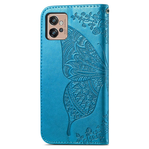 Pattintható tok a Motorola Moto G32, Butterfly, kék