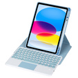 Billentyűzet tok iPad 11" 2025 A16 (11 gen.) / iPad 10.9" 2022 (10 gen.), Rotary 360° Leather, világoskék