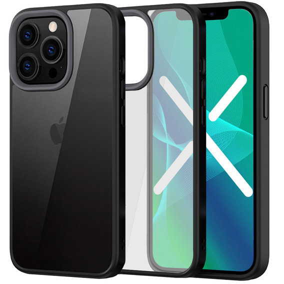 Telefontok a iPhone 13 Pro, ERBORD Hybrid Case, fekete