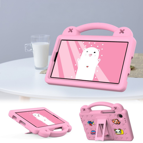 Gyermek tok Samsung Galaxy Tab A9, Cute Patterns, állvánnyal, rózsaszín