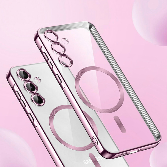 Tok Samsung Galaxy S25-hoz, Electro MagSafe, rózsaszín rose gold + üveg a képernyőhöz