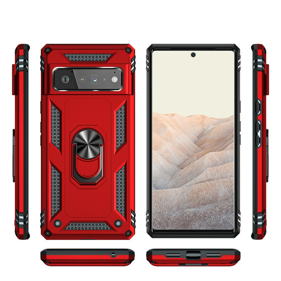 Páncélozott telefontok a Google Pixel 6 Pro, Nox Case Ring, piros