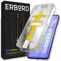 2x edzett üveg Samsung Galaxy A36, ERBORD Easy App Full Screen Protector