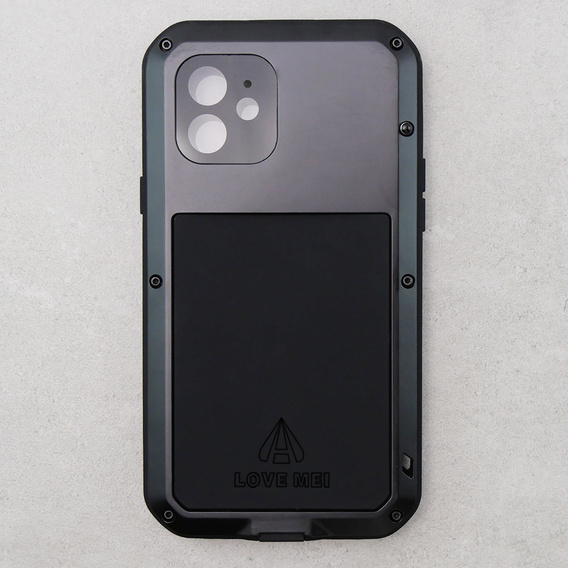 Love Mei Telefontok a iPhone 12, armored with glass, fekete