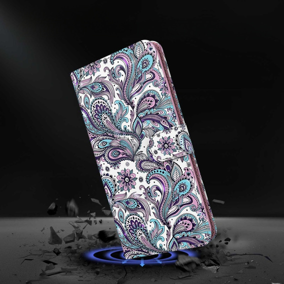 Pattintható tok a Samsung Galaxy A14 4G/5G, Wallet, lila