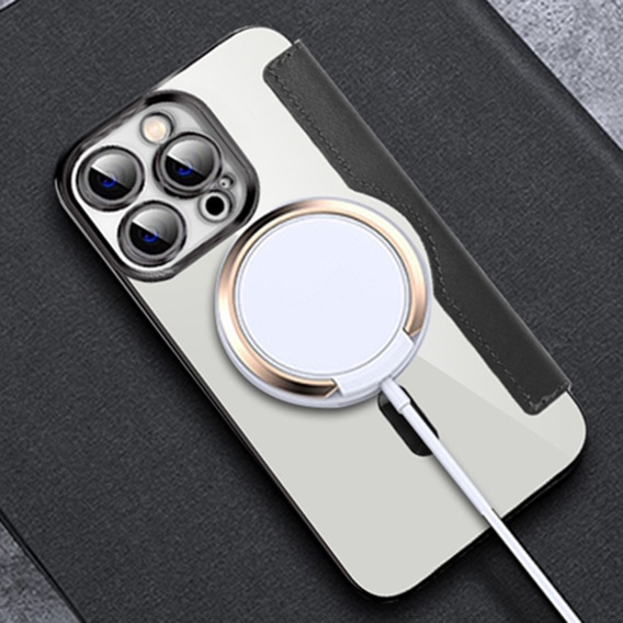 Pattintható tok a iPhone 13 Pro, RFID Wallet MagSafe CamShield, fekete