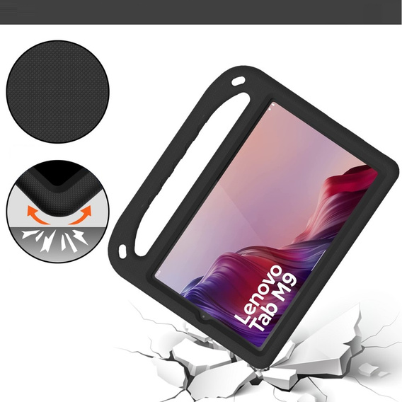 Gyermek tok Lenovo Tab M9, Gyermek tok fogantyúval, fekete