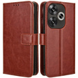 Pattintható tok a Xiaomi Poco F6, Crazy Horse Wallet, barna