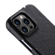 MELKCO flip tok iPhone 15 Pro Max-hoz, bőr, flip, fekete