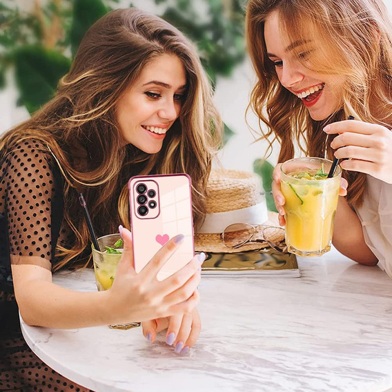 Telefontok a Samsung Galaxy A52/A52S, Electro heart, rózsaszín rose gold
