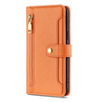 Pattintható tok a Oppo Reno8 T 4G, Wallet Zipper Pocket, narancssárga
