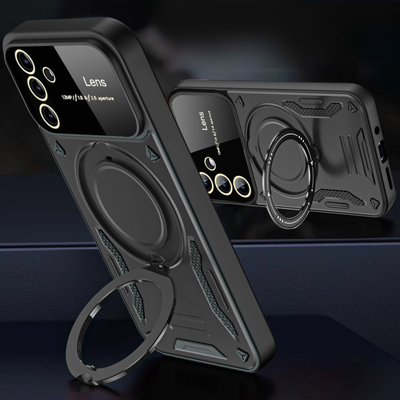 Páncélozott tok a Honor Magic 6 Lite 5G készülékhez, Magnetic Ring, fekete