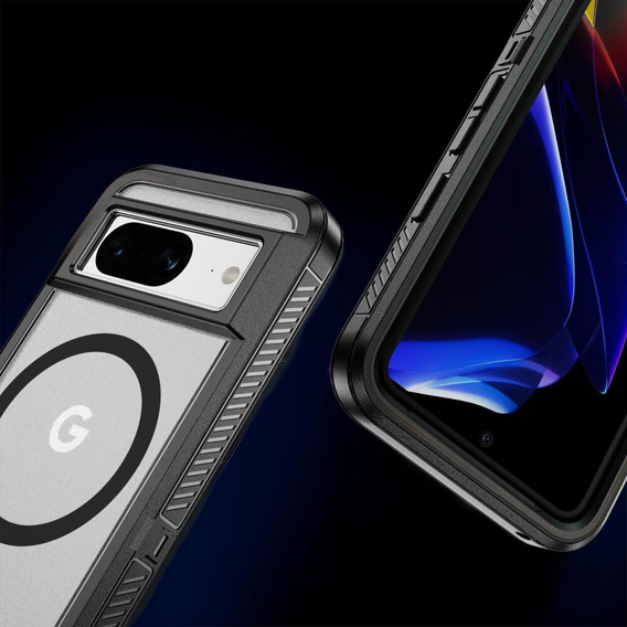 Tok kerettel Google Pixel 8 készülékhez, MagSafe-hoz, átlátszó / fekete