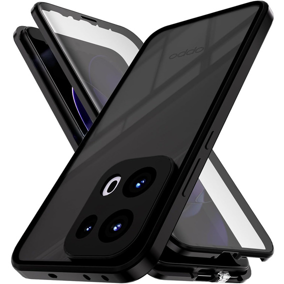 Tok Oppo Reno 13, Magnetic Dual Glass, fekete