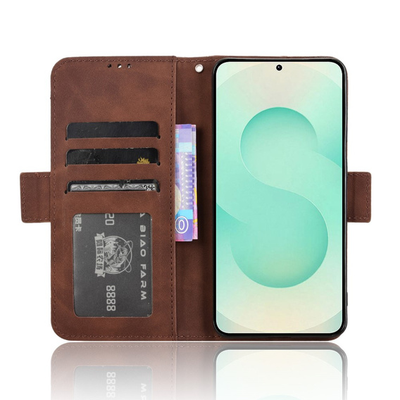 Pattintható tok a Samsung Galaxy S25 Edge, Card Slot, barna