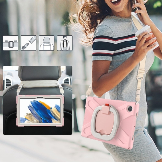 Gyerek tok Samsung Galaxy Tab A8 10.5 SM-X200 SM-X205, páncélozott, pánttal, kék