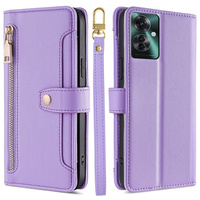 Pattintható tok a Oppo Reno 11F 5G, Wallet Zipper Pocket, lila