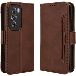 Pattintható tok a Oppo Reno 12 Pro, Card Slot, barna