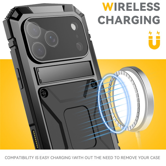 R-JUST tok állvánnyal és beépített üveggel iPhone 17 Pro Max készülékhez