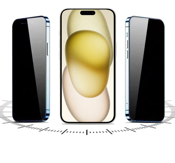 2x edzett adatvédelmi üveg az iPhone 15 Plus-hoz, ERBORD 9H Easy App Anti-Peep