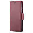 Tok Oppo Reno 14 F / 14 FS, ERBORD Glossy Litchi, pénztárca patenttal, piros