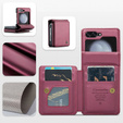 CASEME flip tok Samsung Galaxy Z Flip5 5G, Litchi Wallet, piros