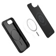 A Spigen tok iPhone 16E, Liquid Air, fekete + 9H edzett üveghez