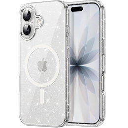 Tok iPhone 17 készülékhez, MagSafe, csillogó, átlátszó