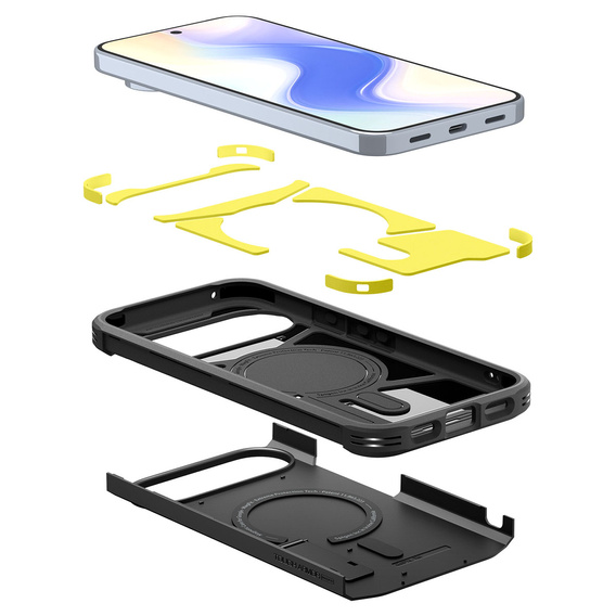 Spigen Tough Armor MagSafe tok a Google Pixel 10 Pro XL-hez, Fekete