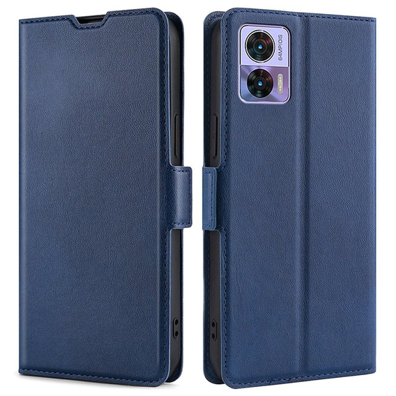 Pattintható tok a Motorola Edge 30 Neo 5G, Wallet Thin Magnet, sötétkék