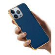 Telefontok a iPhone 14 Pro, Cowhide Leather, kék