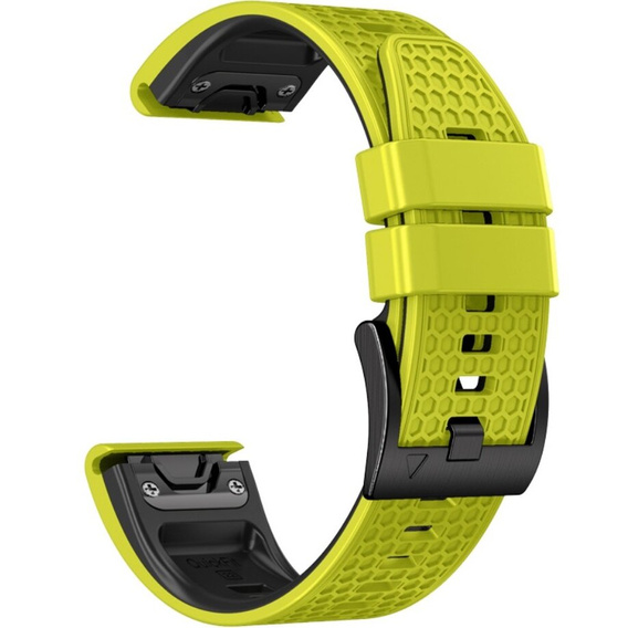 Szilikon pánt Garmin Fenix 7 / Forerunner 965 / 955 / 945 / 935, sárga / fekete