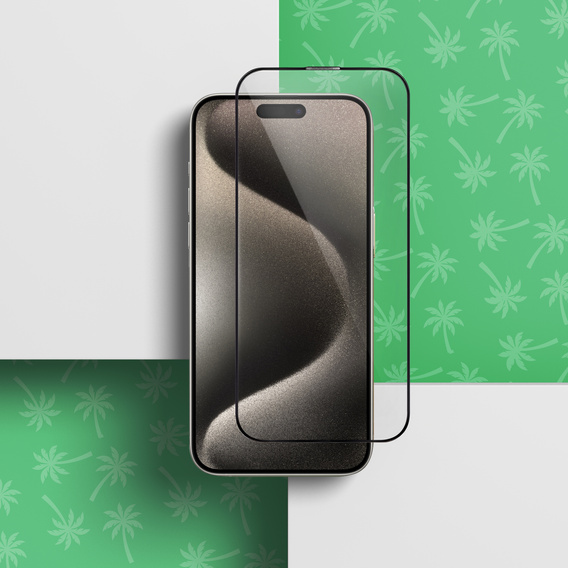 5D teljes ragasztós intelligens tenyér edzett üveg iPhone 15 Pro Max készülékhez