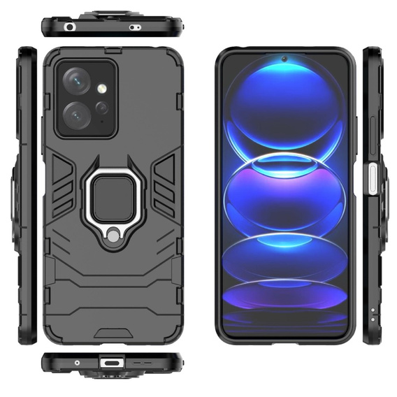 Telefontok a Xiaomi Redmi Note 12 4G, Kickstand Ring, fekete